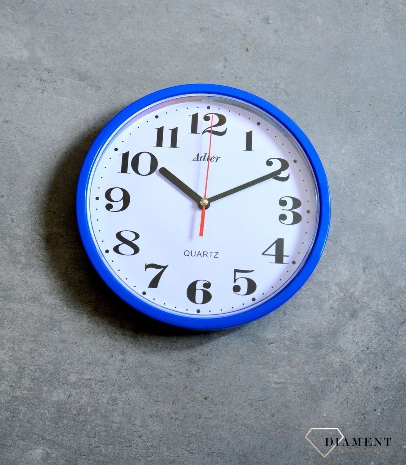 Zegar ścienny niebieski 20 cm Adler 30019 dark blue. Zegary ścienne małe 20 cm. Zegar na ścianę mały niebieski.  (1).JPG